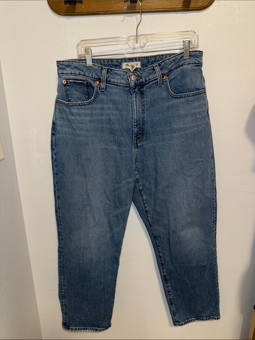 Madewell CURVY  90’s straight crop Relaxed Blue Denim Jeans